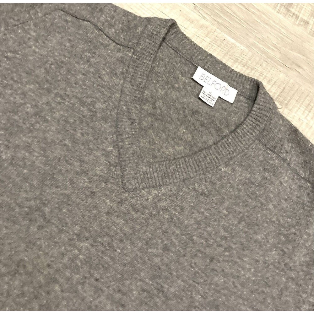 Vintage Hudson Mens Lambswool Sweater XL Gray Heather
